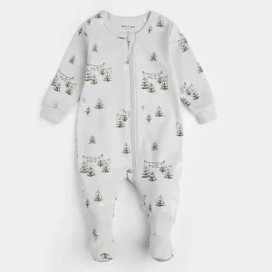 Dormeuse grise imprim de sapins - Petit Lem