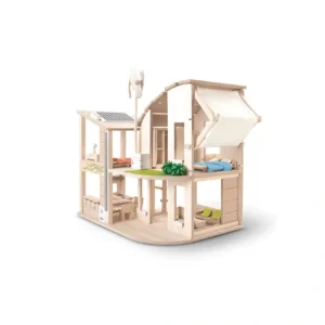 Green Dollhouse With Furniture