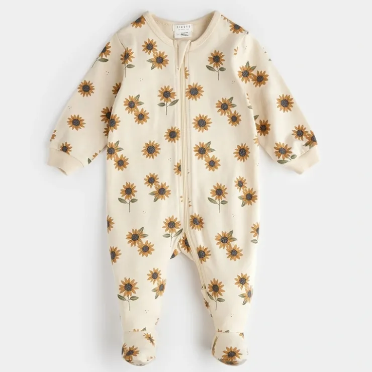 Pyjama beige imprim de tournesols - Petit Lem