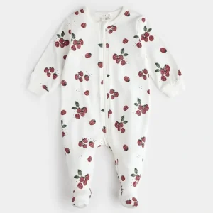 Pyjama off-white imprim de framboises - Petit Lem