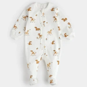 Pyjama off-white imprim de veaux - Petit Lem