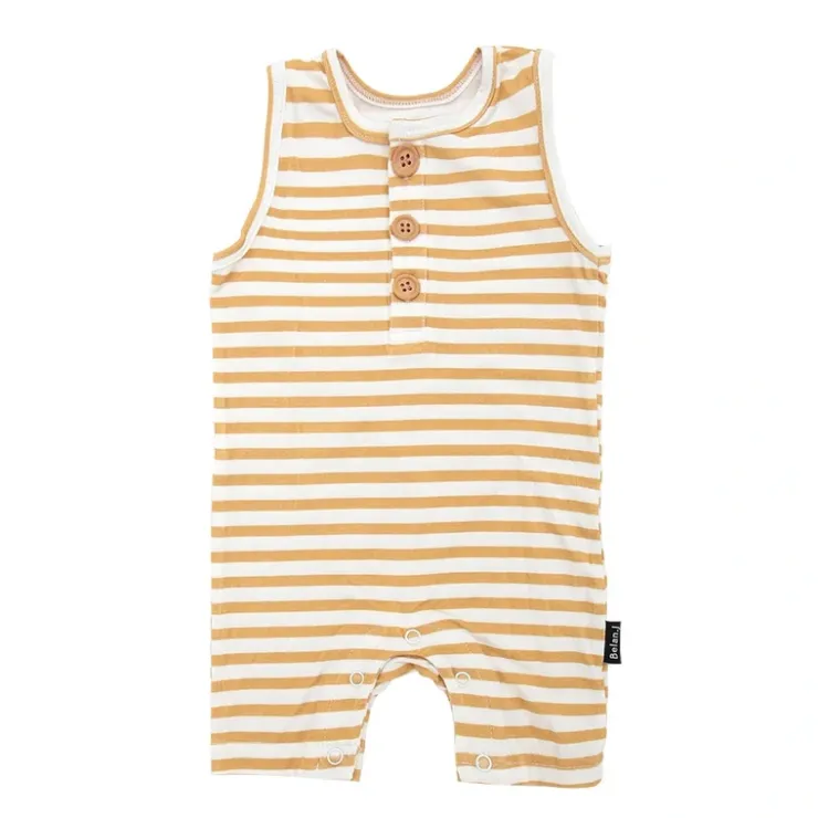 Sleeveless Shortall Romper - Sun Stripe