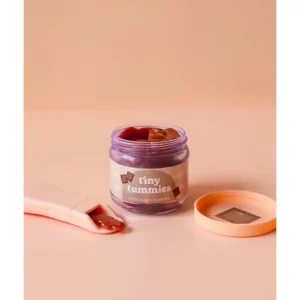 Tiny Harlow - Tiny Tummies Doll Food Jar and Spoon Set - Chocolate Pudding