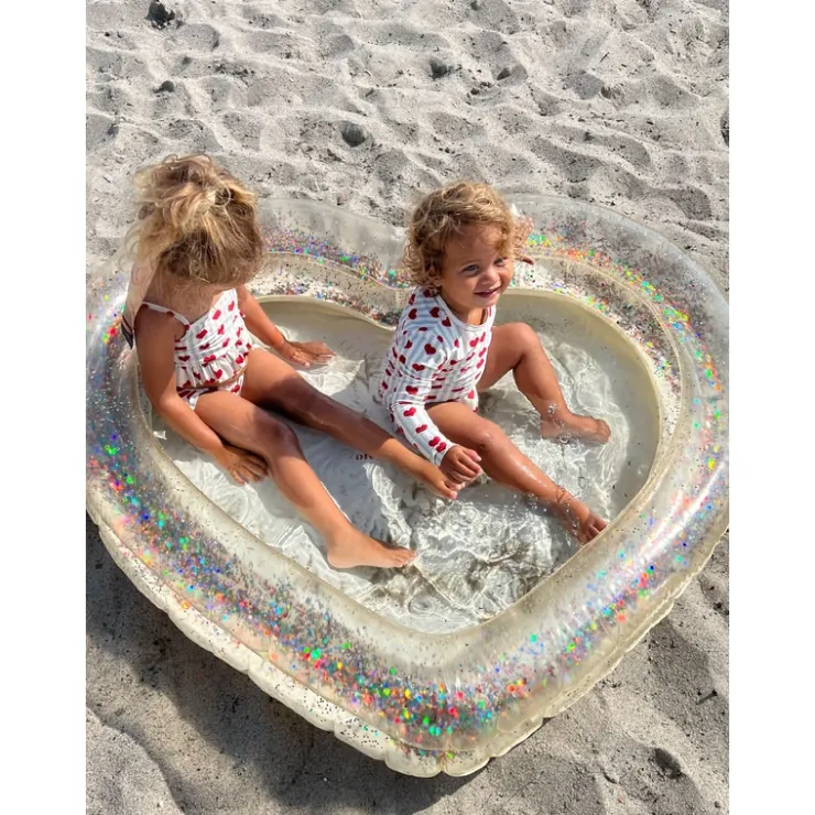 Transparent Heart Pool - Cream